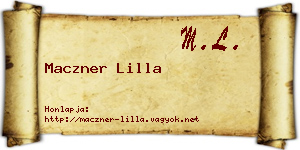 Maczner Lilla névjegykártya